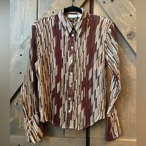 Elegant Striped Button-Down Blouse